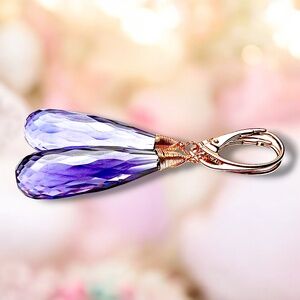 Color Change Alexandrite Earrings Handcrafted 18k Rose Gold Vermeil Nickel Free